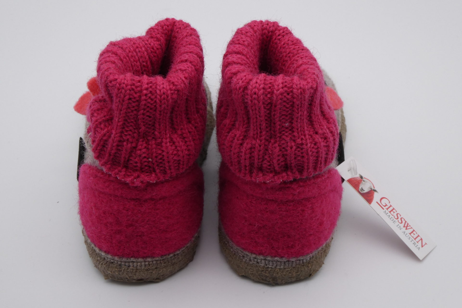 Giesswein Oberding Vilten Kinderpantoffels Met Klittenband - Ademende Wol Pantoffels